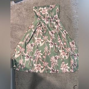 Strapless floral dress